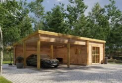 Tivoli – Double Carport with Studio (5.95 × 9.5 m, 44 mm)