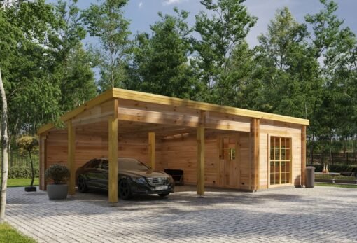 Tivoli – Double Carport with Studio (5.95 × 9.5 m, 44 mm)