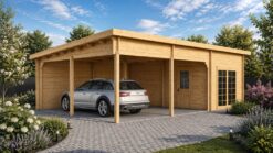 Double Carport with Studio (5.95 × 9.5 m, 44 mm)