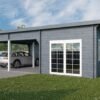 Tivoli – Double carport flat roof with shed (5.95 m x 7.5m), 44mm