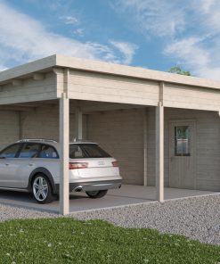 Tivoli – Double carport flat roof with shed