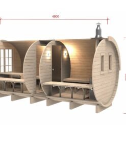 Sauna barrel 4.8 m/Ø 2.27 m with side entrance