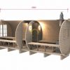 Sauna barrel 4.8 m/Ø 2.27 m with side entrance