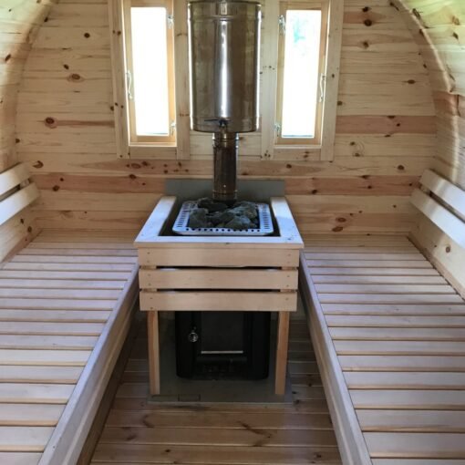 Sauna barrel 4.8 m/Ø 2.27 m with side entrance