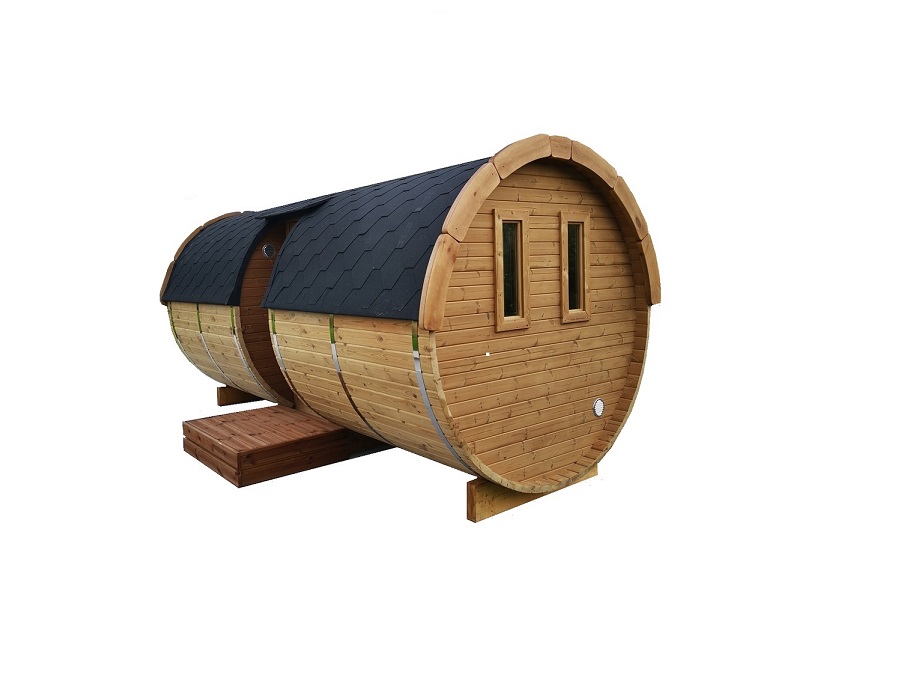 Sauna barrel 5.9 m Ø 2.27 m with side entrance