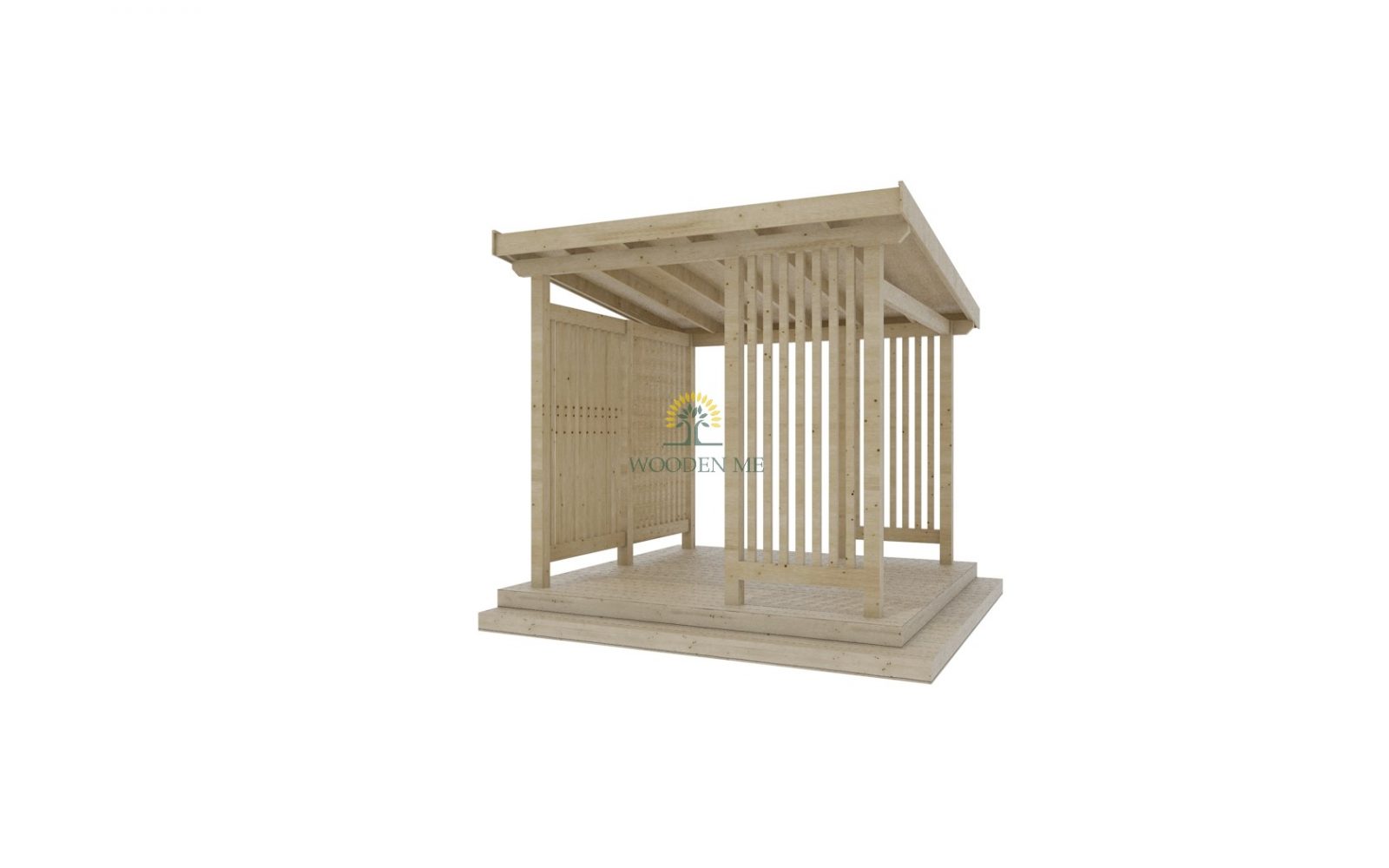 GAOMON Ausziehbare Pergola 3x3 M – Aluminium-Pergola Mit Einziehbarem Dach Und Kunstholz-Optik