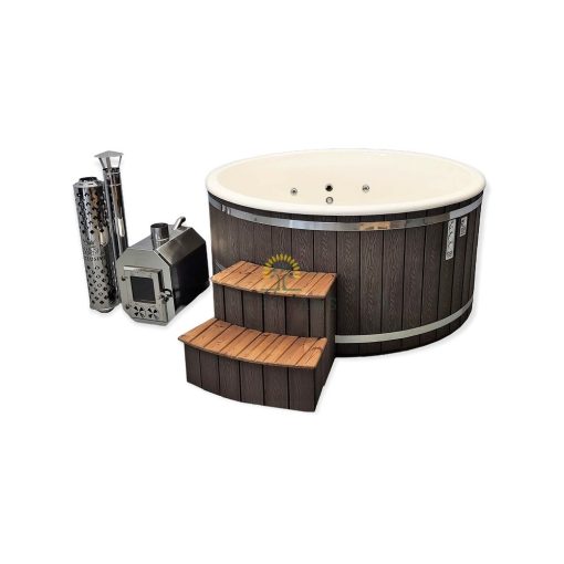 Modern Hot tub 1.80/2.00 m. with 8-corner outside heater