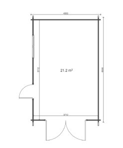 Garage 4m x 6m, 44mm - floor plan
