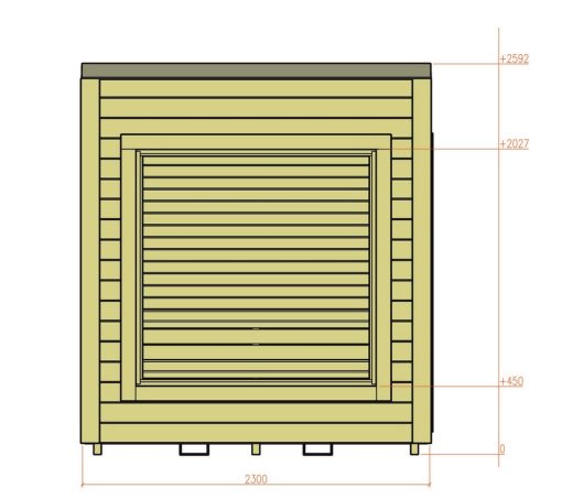 Modern sauna 2.3 m x 2.3