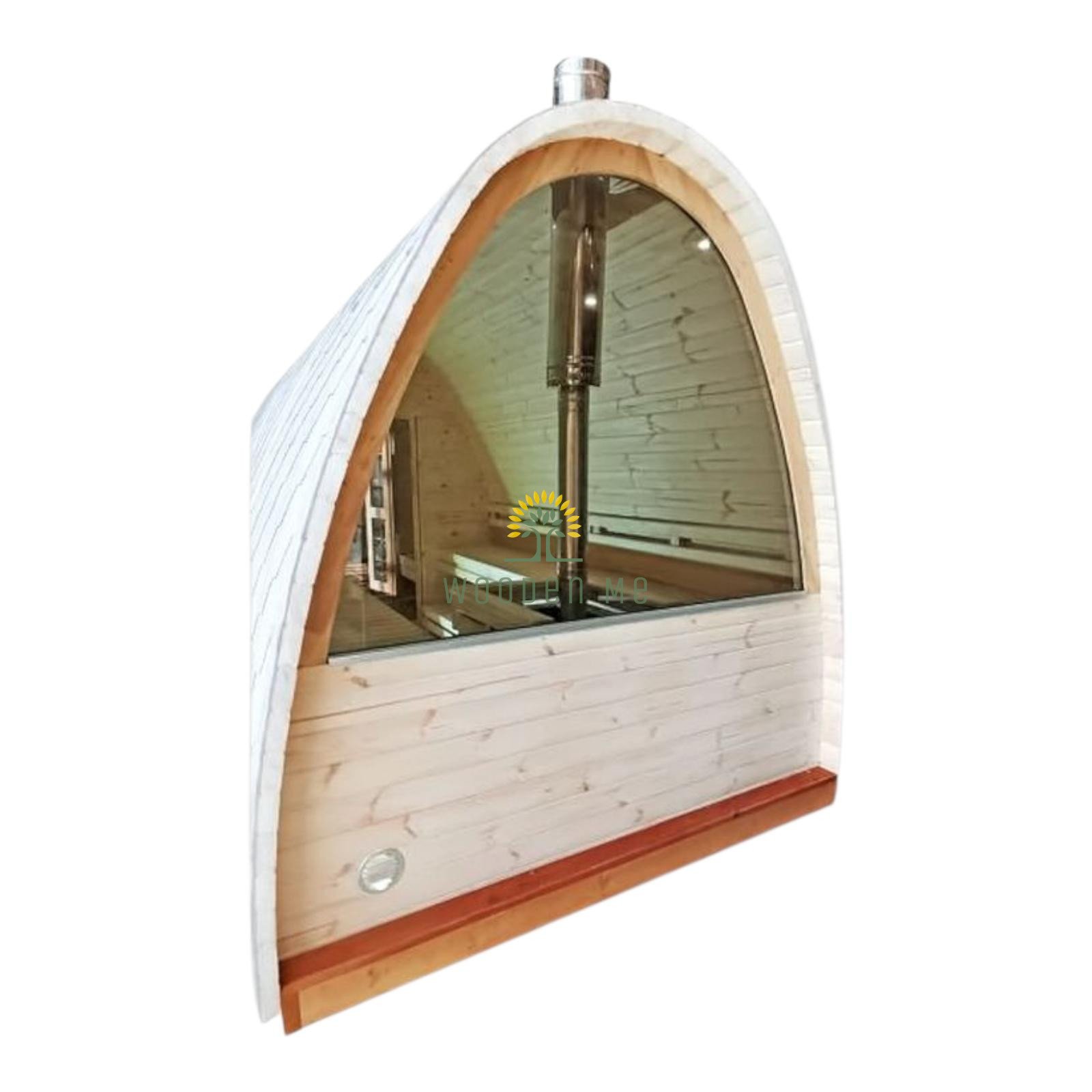 Half panorama window for sauna