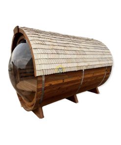 Thermo-wood sauna barrel with bubble window (3m/2,17m)