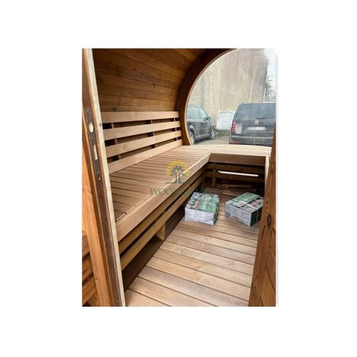 Thermo-wood sauna barrel with bubble window (3m/2,17m)