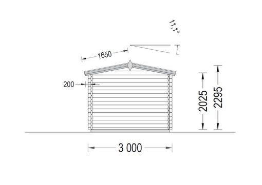 Wooden shed Peter 3m x 4m, 34 mm