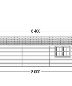Double wooden garage Hangar 48m² (5.95m x 8.m)