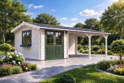 Carport with shed 30m² (4 m x 7,5 m)