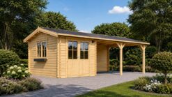 Carport with shed 30m² (4 m x 7,5 m)