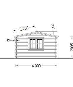 Carport with shed 30m², 44 mm