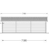 Carport with shed 30m², 44 mm