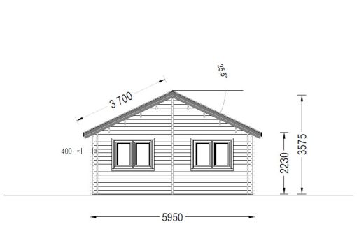 Wooden summerhouse GRETA 52m², 44 mm