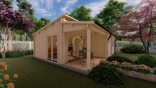 Wooden house Iberica T2 (6.36m x 8.86m), 68mmWooden house Iberica T2 (6.36m x 8.86m), 68mm