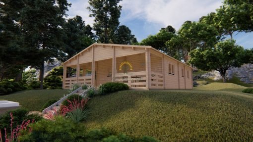 Wooden house Oskar 8,87 x 10,04 m 68 mm