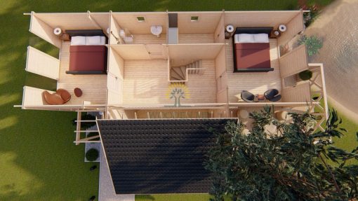2-storey wooden house Porto (9m x 13m), 68mm