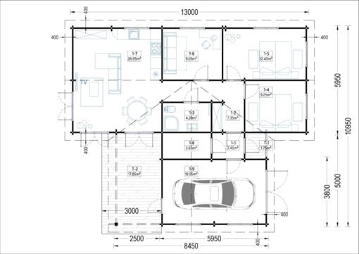 Villa BERTA (66 mm), 105 m²