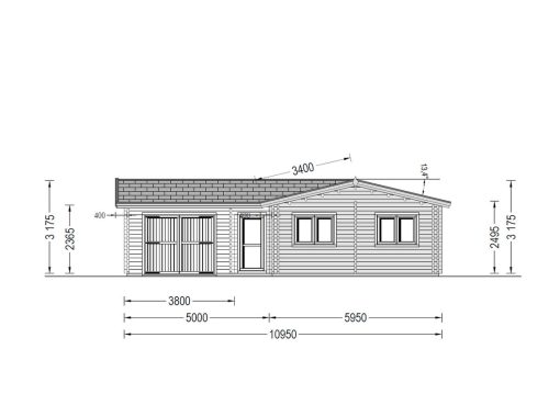 Wooden cabin with garage Berta 105 m²