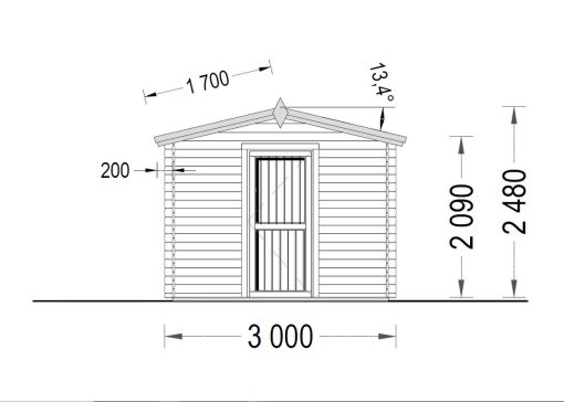 Wooden Kiosk 9 m² (3×3), 28mm