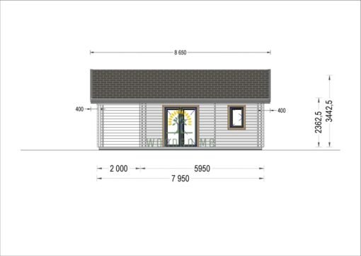 Wooden house ADELE (44 + 44mm), 68 m²