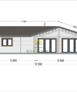 Wooden house ADELE (44 + 44mm), 68 m²