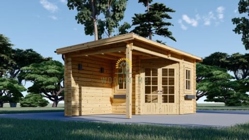 Wooden shed with terrace KATERINA (28 mm)