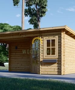 Wooden shed with terrace KATERINA (28 mm)