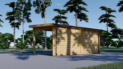 Wooden shed with terrace LARISSA (28 mm)