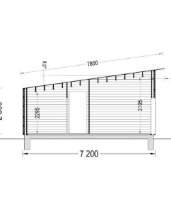 Wooden house ZOE 96 m² (44 mm + 19 mm wooden cladding)