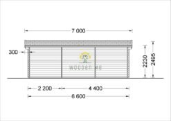 Wooden cabin ELEONORA (44 mm), 6.6x3 m, 20 m²