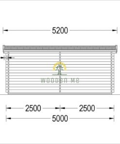 Wooden shed with terrace KATERINA (28 mm)