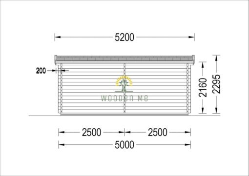 Wooden shed with terrace KATERINA (28 mm)