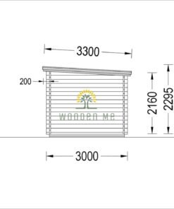 Wooden shed with terrace KATERINA (28 mm)