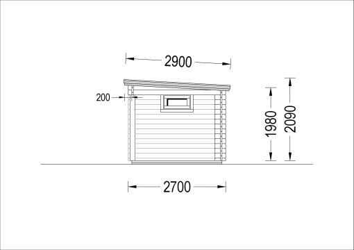 Wooden shed with terrace LARISSA (28 mm)