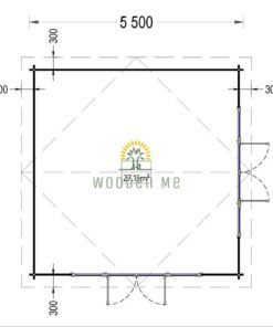 Wooden cabin MIA (44 mm), 5.5x5.5 m, 30 m²