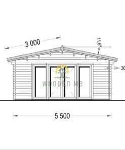 Wooden cabin MIA (44 mm), 5.5x5.5 m, 30 m²