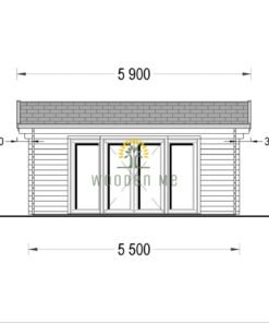 Wooden cabin MIA (44 mm), 5.5x5.5 m, 30 m²