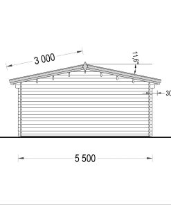 Wooden cabin MIA (44 mm), 5.5x5.5 m, 30 m²