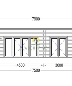 Wooden cabin MAJA (44 mm), 7.5x4 m, 30 m²