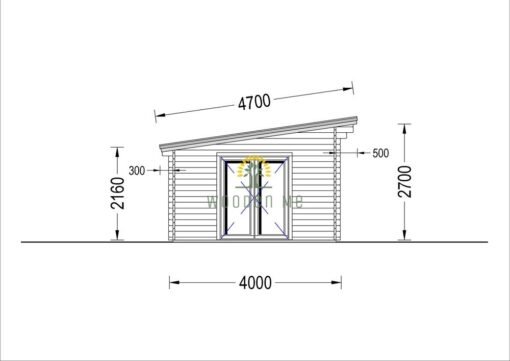 Wooden cabin MAJA (44 mm), 7.5x4 m, 30 m²