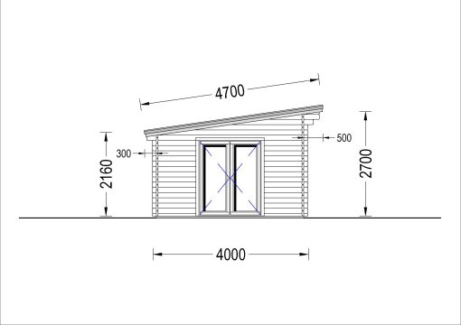 Wooden cabin MAJA (44 mm), 7.5x4 m, 30 m²