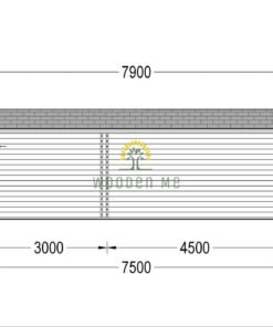 Wooden cabin MAJA (44 mm), 7.5x4 m, 30 m²