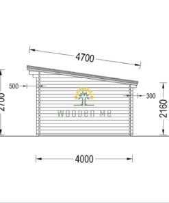 Wooden cabin MAJA (44 mm), 7.5x4 m, 30 m²