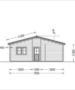 Wooden house JULIA (44+44mm), 103 m²